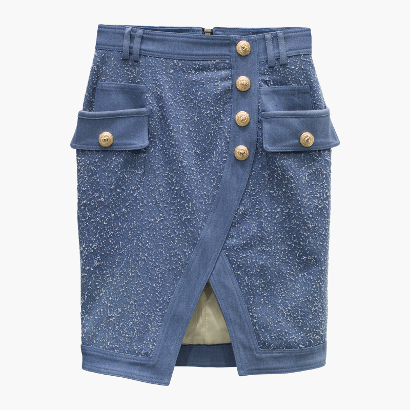 Fashion Style Top Quality Original Design Women's Skirt Double-Breasted Scrub Washed Metal Buckles Package Hip Skirts, Blue
Fashion Style Top Quality Original Design Women's Skirt Double-Breasted Scrub Washed Metal Buckles Package Hip Skirts, Blue