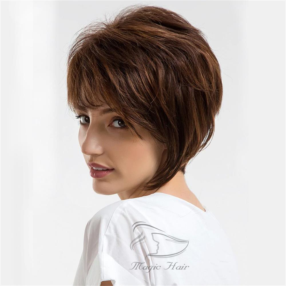 150% Density pixie cut bob wigs full lace human Hair wigs 8 inch ombre color balayage Straight Brazilian Virgin lace front human hair
