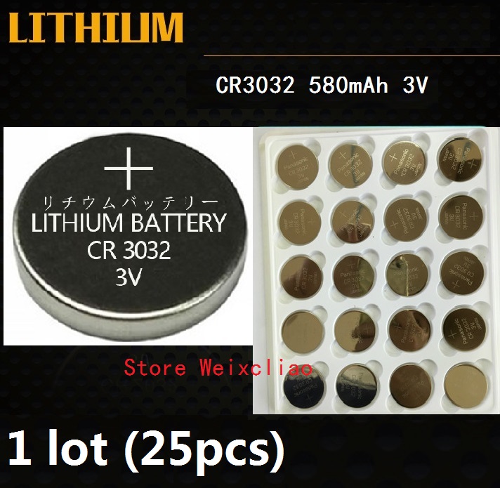 25pcs 1 lot CR3032 3V lithium li ion button cell battery CR 3032 3 Volt li-ion coin batteries Free Shipping
25pcs 1 lot CR3032 3V lithium li ion button cell battery CR 3032 3 Volt li-ion coin batteries Free Shipping