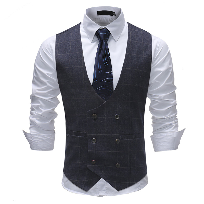 YFFUSHI 2018 Double Breasted Men Vest Spring Autumn Fashion Plaid Vest V-neck Casual Style Slim Fit High Quality, Black
YFFUSHI 2018 Double Breasted Men Vest Spring Autumn Fashion Plaid Vest V-neck Casual Style Slim Fit High Quality, Black