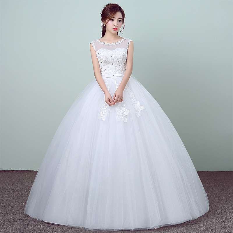 2018 Summer Korean Style Simple Chinese O-Neck Wedding Gown Princess Bridal Dress Vestidos De Novia, White
2018 Summer Korean Style Simple Chinese O-Neck Wedding Gown Princess Bridal Dress Vestidos De Novia, White