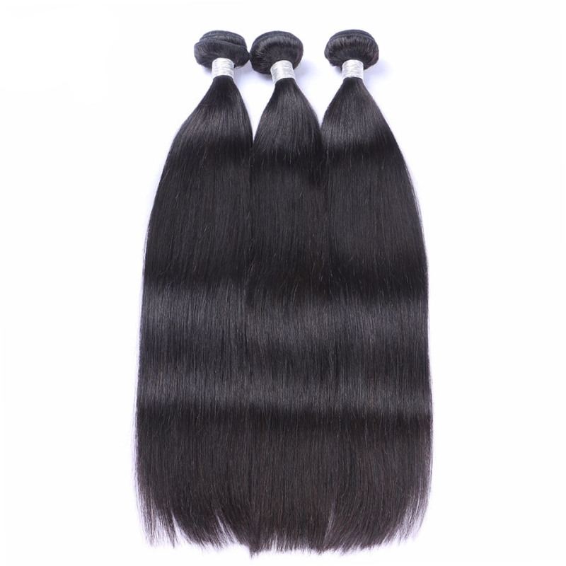 T Part 4X4 Lace Closure With 3 Bundles Peruvian Brazilian 100% Human Hair Wefts With 4X1 Closure Middle Part Straight