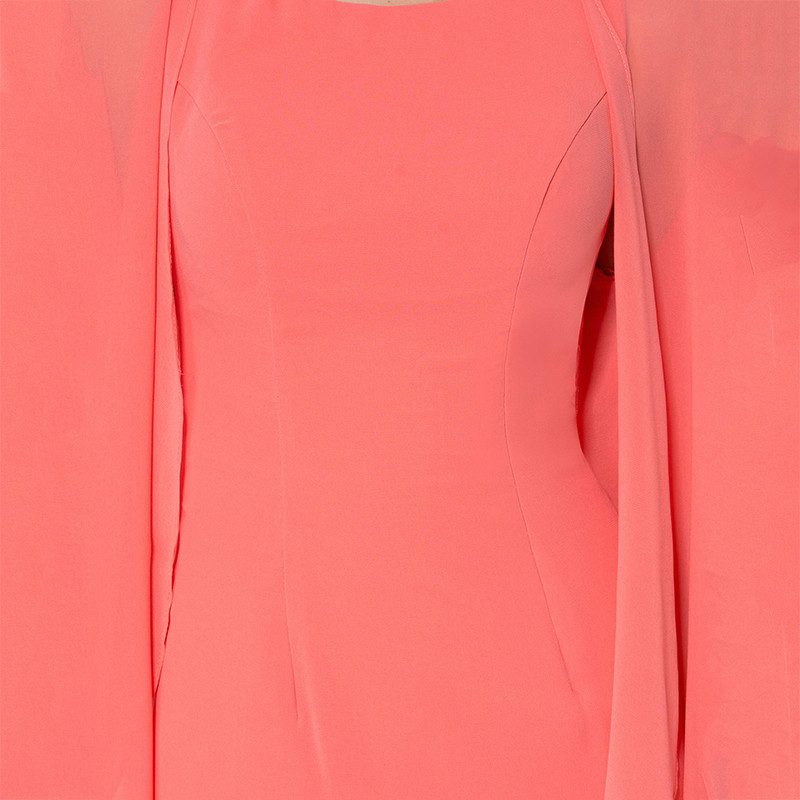 Elegant Mother Of The Bride Dresses Suits Sheath 3/4 Sleeves Jewel Orange Chiffon Simple Custom party formal evening plus size