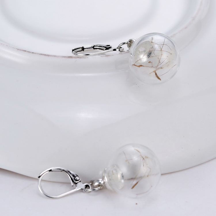 Fashion dandelion earrings glass explosion models hypoallergenic Korean jewelry factory direct supply wholesale