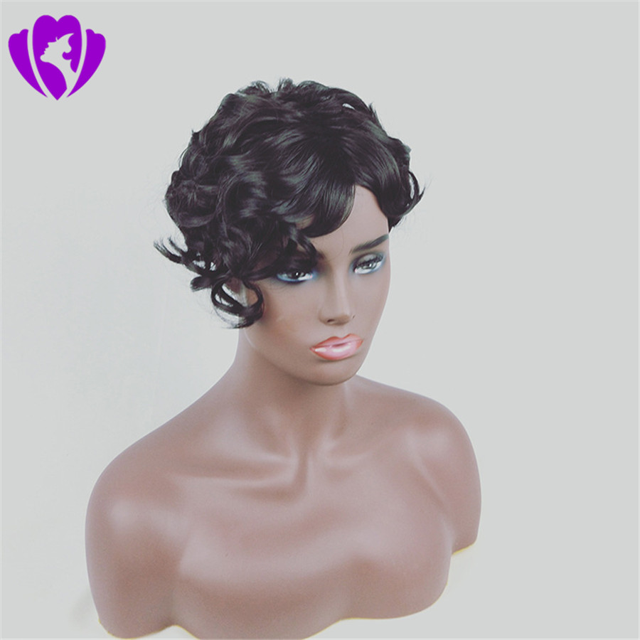 High quality simulation human hair wig short Curly Black Cute Wig for Black Women African Afro Hair Synthetic Wigs For Black Women