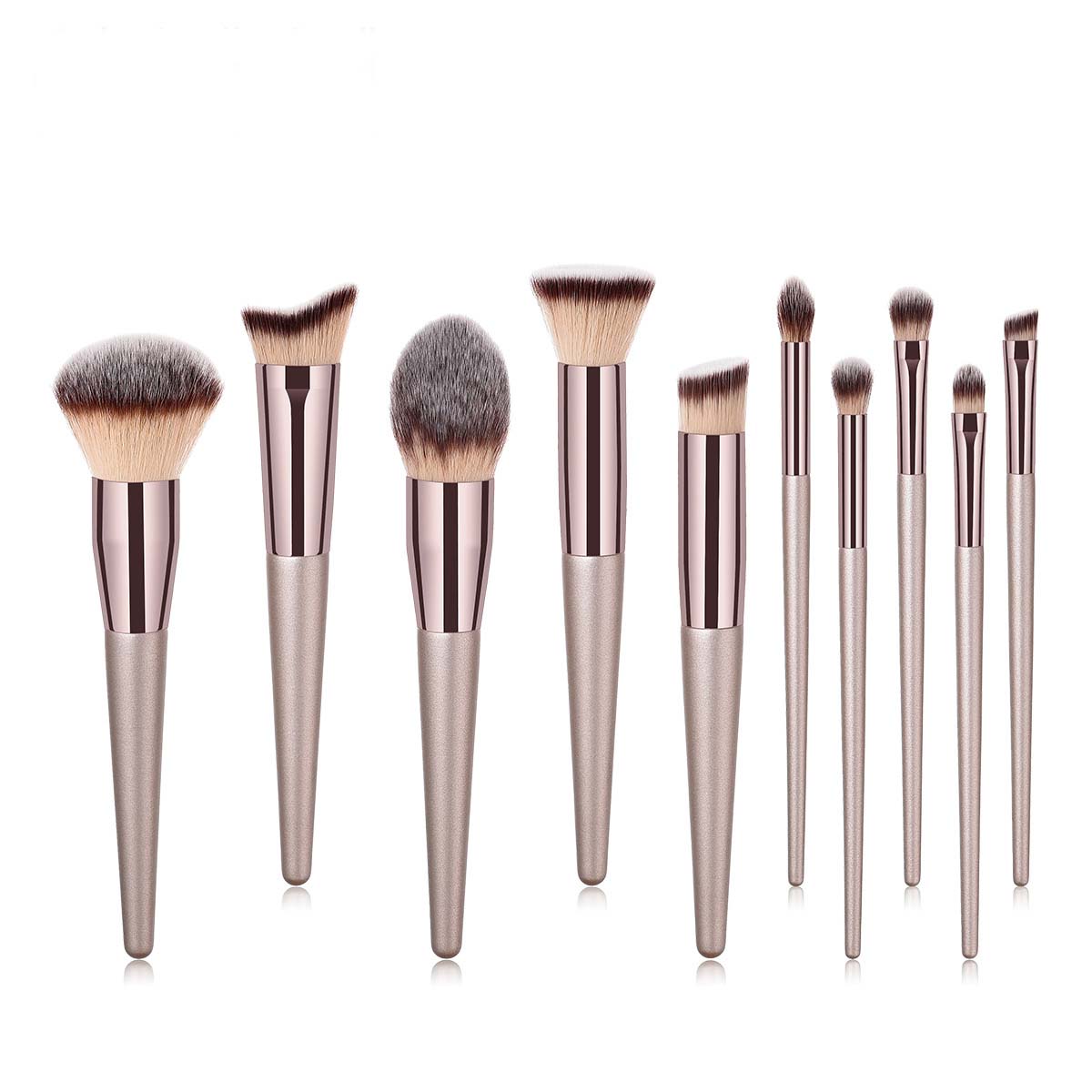 Champaign gold makeup brushes set 10pcs brush tools & accessories for Eye shadow Loose powder Blush DHL Free Cosmetics brush BR013
