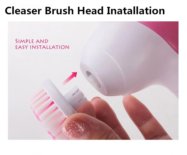 Battery Rotating Facial Cleansing Brush Waterproof Face Cleanser Machine Massage Skin Care Tools Cepillo De Limpieza Facial Giratorio A Bateria Wholes