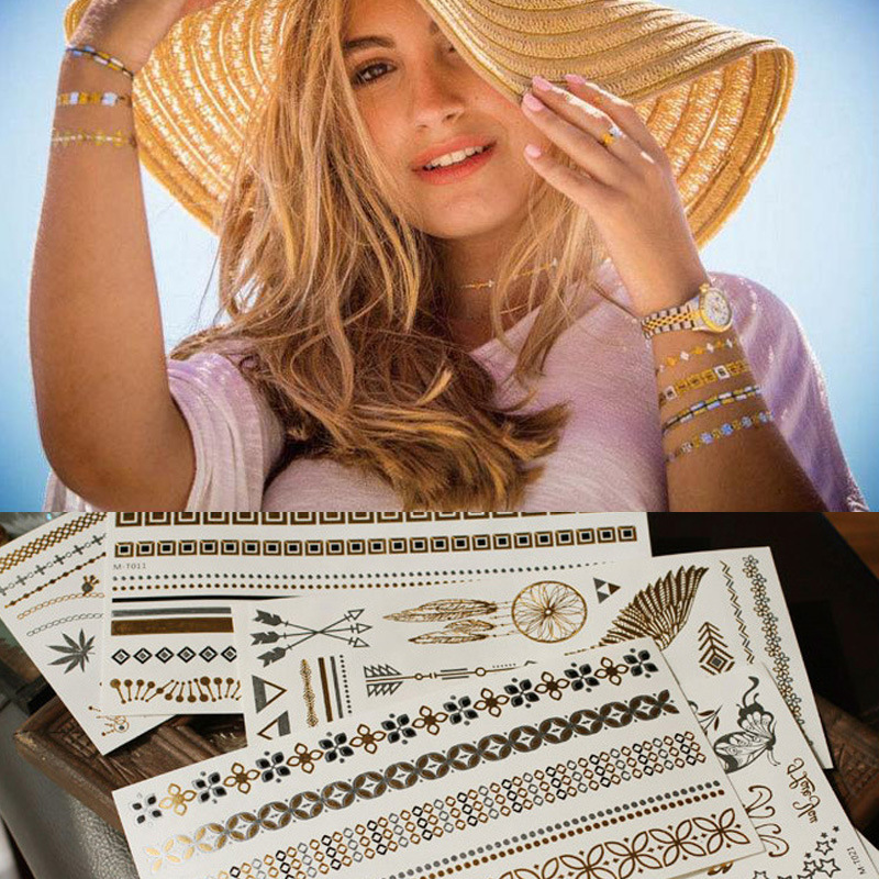 120 Kinds Design Body Art Metallic Tattoo Gold Silver One-time Non-toxic Waterproof Sexy Products Tattoos Stickers For Women
120 Kinds Design Body Art Metallic Tattoo Gold Silver One-time Non-toxic Waterproof Sexy Products Tattoos Stickers For Women