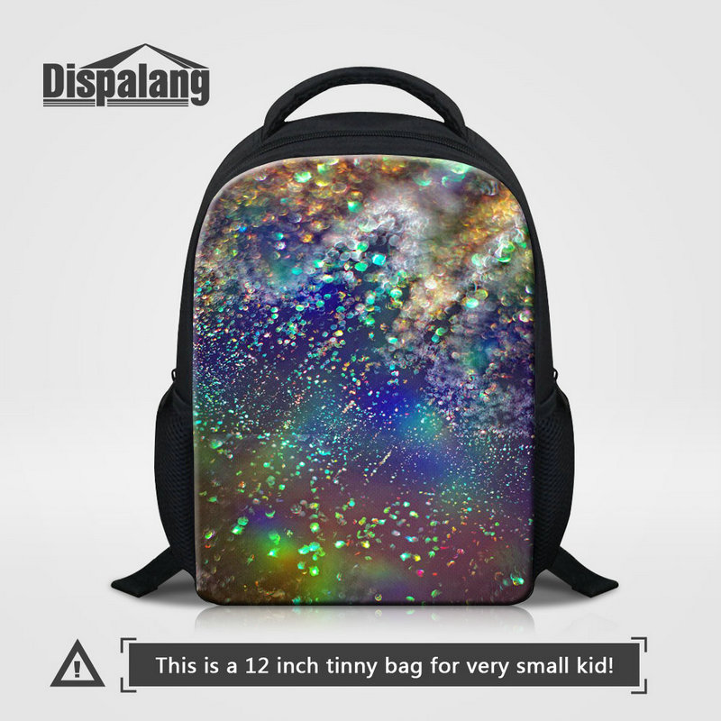 High Quality 12 Inch Small Schoolbag Children Fashion Back Pack Galaxy Universe Space Printing Shoulder Bags For Girls Boys Kids Sac A Dos, As the picture show