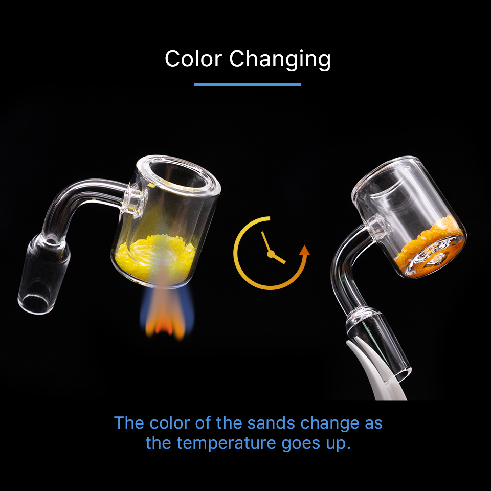 Newest Thermochromic thermal Banger yellow sand Insert xl quartz banger 4mm Thick 10mm 14mm 18mm Male Female domeless nail For Oil rig Bong
Newest Thermochromic thermal Banger yellow sand Insert xl quartz banger 4mm Thick 10mm 14mm 18mm Male Female domeless nail For Oil rig Bong