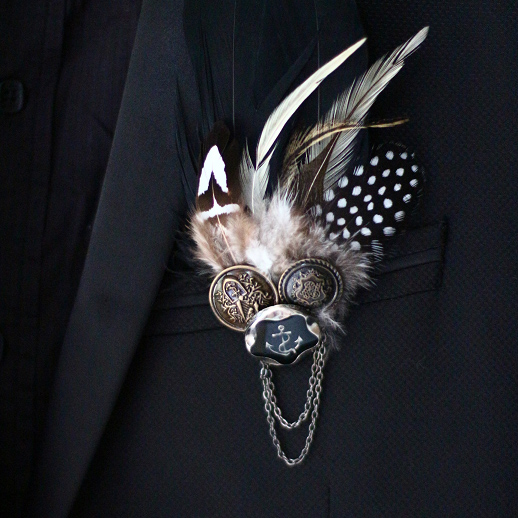Black punk feather men's boutonniere groom groomsmen banquet silk flowers feather buttons collar flowers
Black punk feather men's boutonniere groom groomsmen banquet silk flowers feather buttons collar flowers