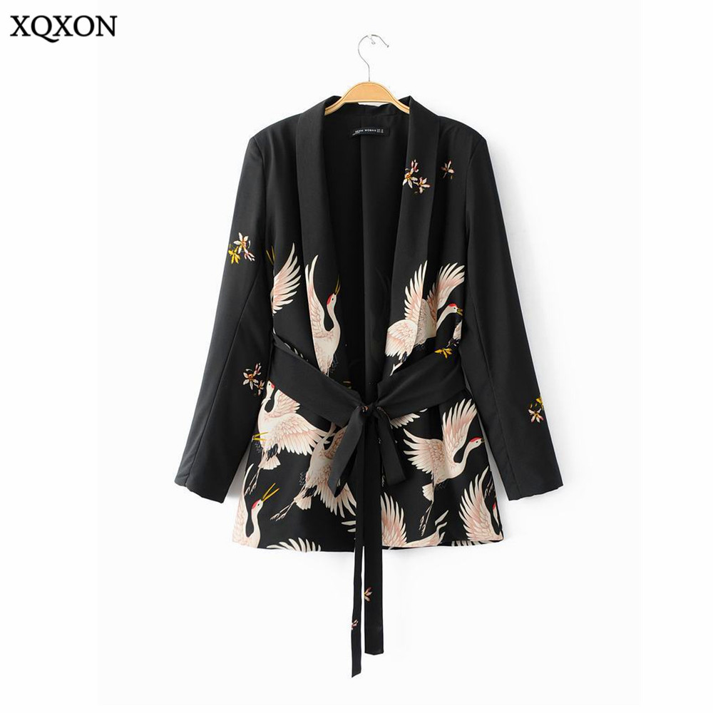 2017 Summer Bird Print Black Blazer Jackets Women Cool Slim Ladies Jacket With Belt Coat Blazer Casual Outwear, Pants
2017 Summer Bird Print Black Blazer Jackets Women Cool Slim Ladies Jacket With Belt Coat Blazer Casual Outwear, Pants
