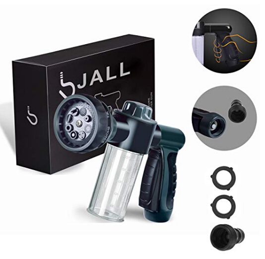 Garden Hose Nozzle Adjustable Hose Spray Nozzle New Upgrade High Pressure 8 Way Spray Pattern With 3.5Oz Soap Spray