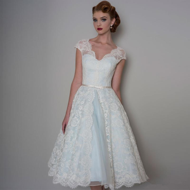 50s Vintage Short Wedding Dress Cap Sleeve V Neck Lace A Line Tea Length Bridal Gowns vestido de noiva Custom Size, Custom made from color chart
50s Vintage Short Wedding Dress Cap Sleeve V Neck Lace A Line Tea Length Bridal Gowns vestido de noiva Custom Size, Custom made from color chart