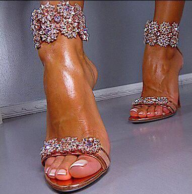 Bling Bling Shinny Crystal Lady Thin High Heels Sandals Shoes Ankle Wrap Open Toe Multi color Rhinestone Party Dress Lady Pumps, As picture
Bling Bling Shinny Crystal Lady Thin High Heels Sandals Shoes Ankle Wrap Open Toe Multi color Rhinestone Party Dress Lady Pumps, As picture