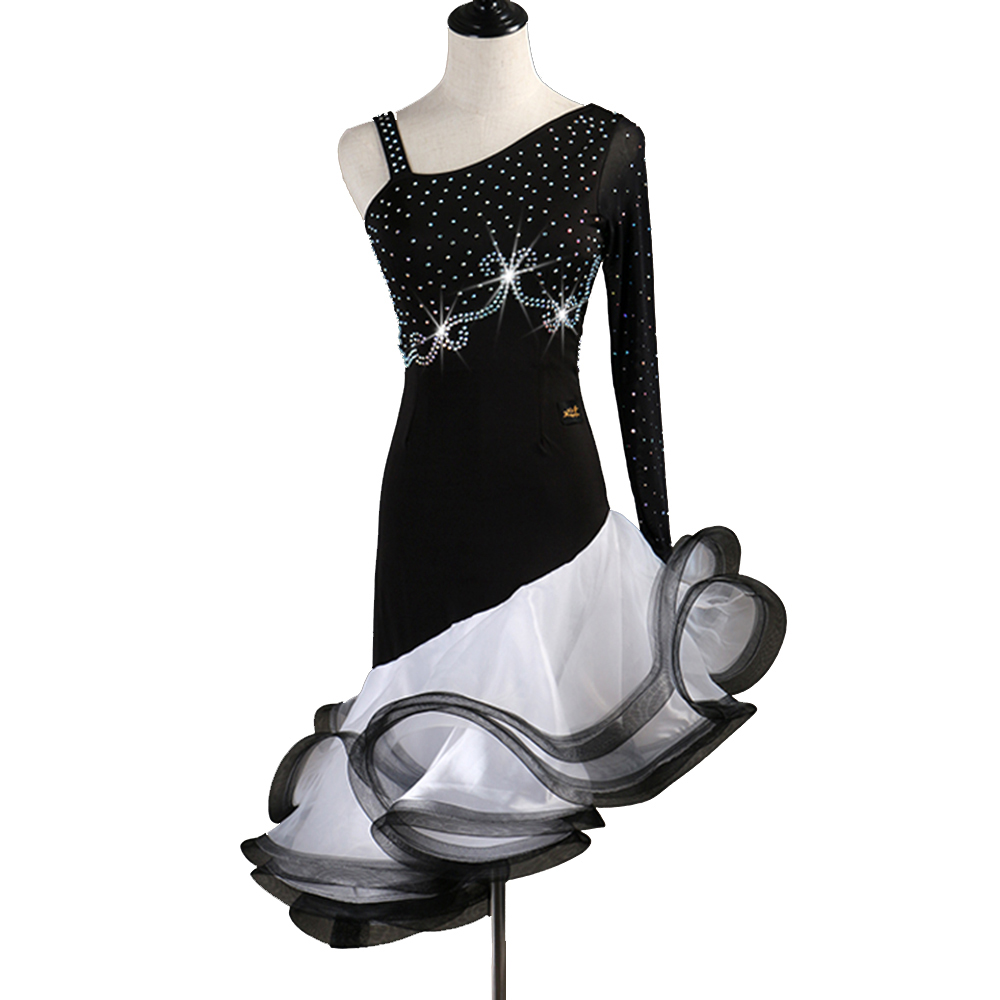 Latin Dance Dress Women Girls Latin Salsa Dance Competition Dresses Samba Costumes D0510 Black Fluffy Hem Rhinestones Long Sleeve, Black white
Latin Dance Dress Women Girls Latin Salsa Dance Competition Dresses Samba Costumes D0510 Black Fluffy Hem Rhinestones Long Sleeve, Black white