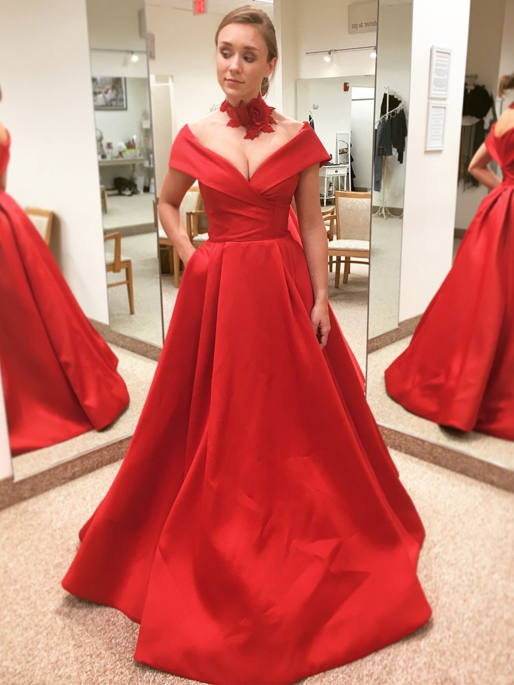 Red V neck Long Princess Evening Formal Dresses With Short Sleeves A line Satin Ruched Zipper Back Sweep Train Cheap Prom Celebrity Dress, Sage
Red V neck Long Princess Evening Formal Dresses With Short Sleeves A line Satin Ruched Zipper Back Sweep Train Cheap Prom Celebrity Dress, Sage