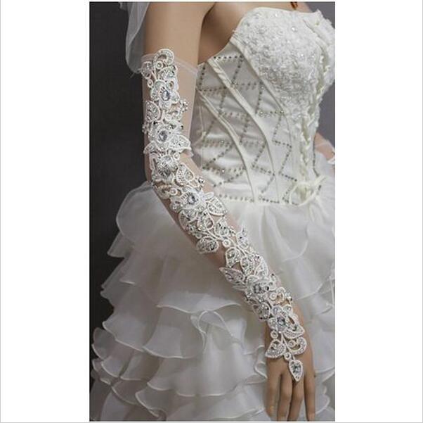 most inspired ivory Bridal Glove Wedding Gloves Lace No finger Hot Sell wedding accessories in stock