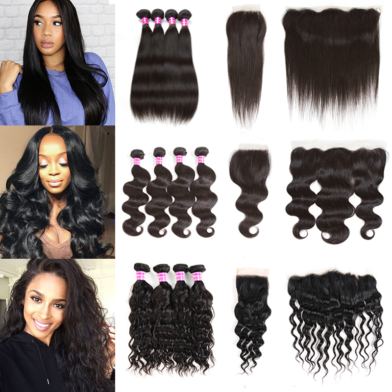 Mink Brazilian Virgin Hair 4 Bundles With Closure Or Frontal 8a Straight Body Deep Water Wave Kinky Curly Human Hair Weft Extensions Weave, Body wave
Mink Brazilian Virgin Hair 4 Bundles With Closure Or Frontal 8a Straight Body Deep Water Wave Kinky Curly Human Hair Weft Extensions Weave, Body wave