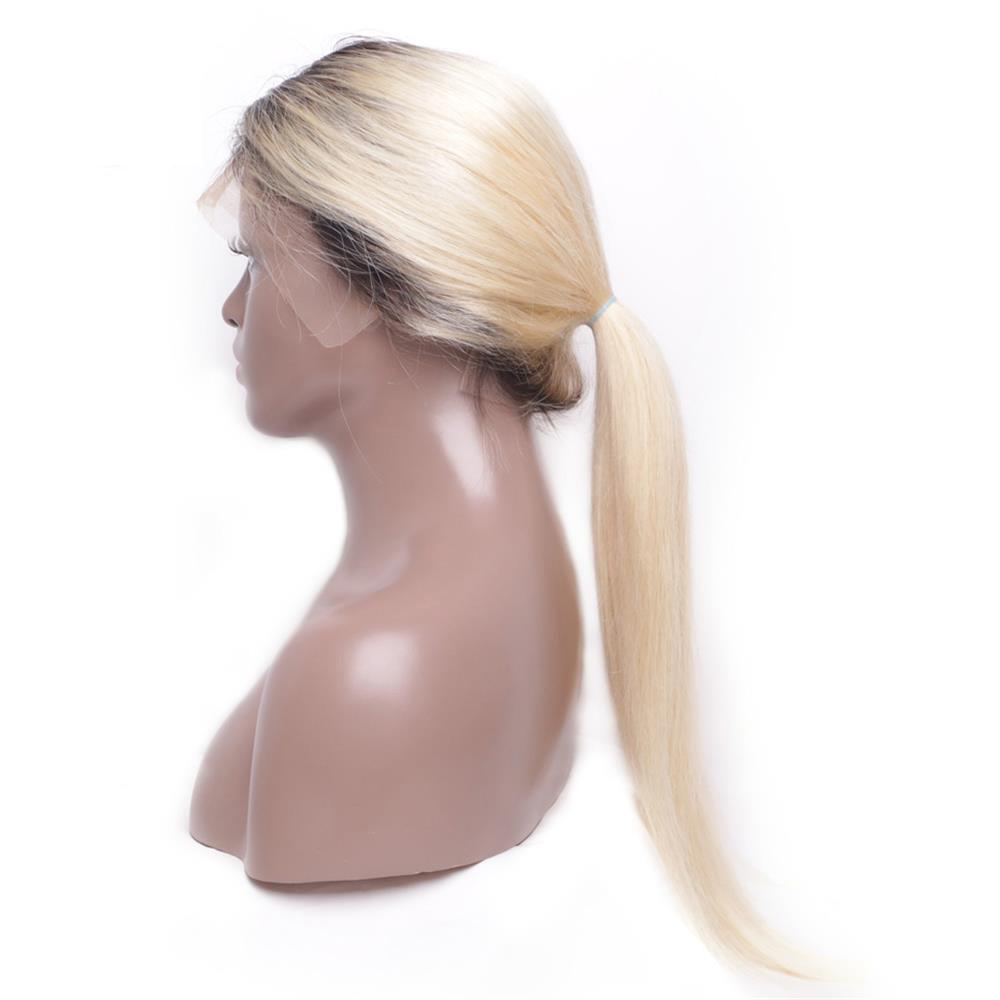 Full Lace Human Hair Wigs 150 Density Brazilian Human Hair ombre Color T1B/ 613# Straight Thick Glueless Lace Front Wigs With Baby Hair