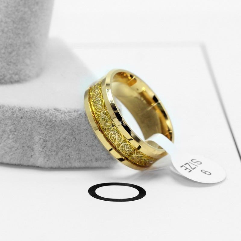 Stainless Steel Silver Gold Dragon Design Finger ring Chinese Dragon Ring Band Rings for Women Men Lovers Wedding Ring Drop Shipping 7 color