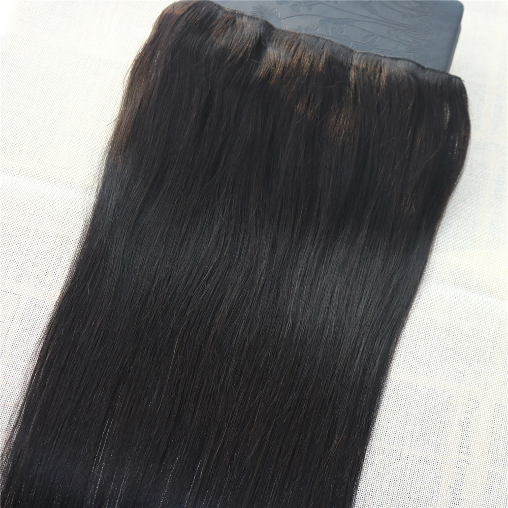 Natural Black #1B One Piece Clip in Hair Extensions Virgin Human Hair Slik Straight Brazilian Clip on Extensions Double Weft Hair 100g