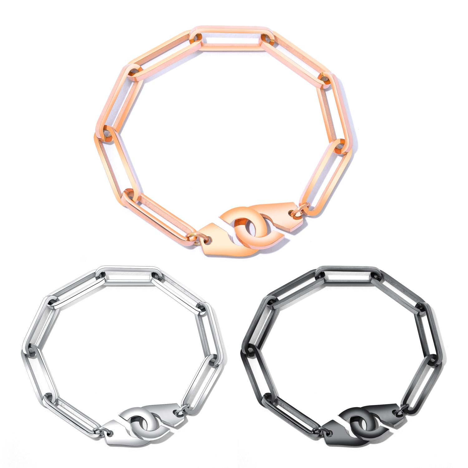 Vintage Rose Gold Silver Bracelet For Women Stainless Steel Geometric Bracelets Link Chain BFF Body Party Jewelry Gift GS931
Vintage Rose Gold Silver Bracelet For Women Stainless Steel Geometric Bracelets Link Chain BFF Body Party Jewelry Gift GS931