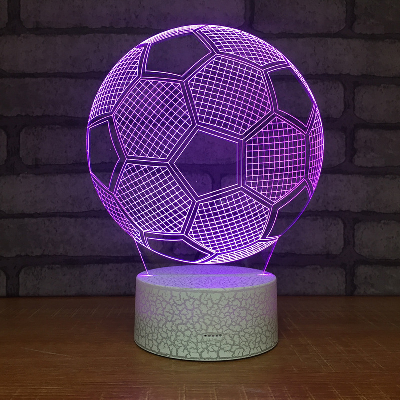 Football Night Lamp 3D Acrylic LED Night Light Touch 7 Color Change Desk Table Lamp Party Decorative Light