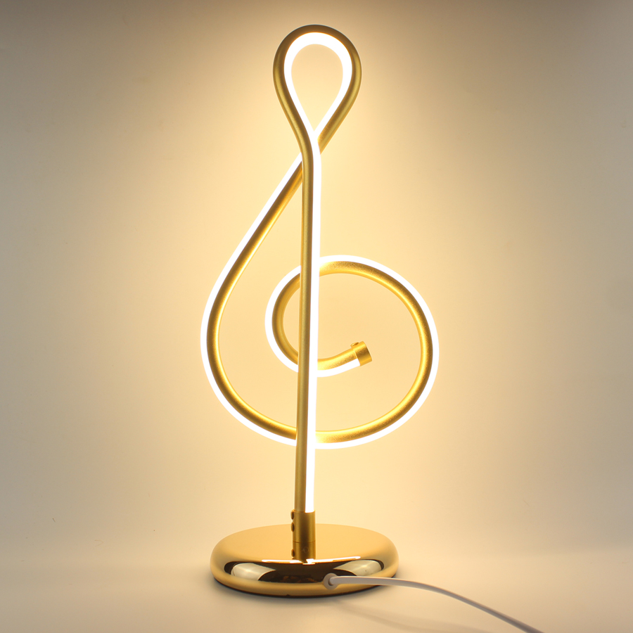 Eu-Style Decor Musical Notes Table Light Bedside Bedroom Table Lamp Home Decoration Light