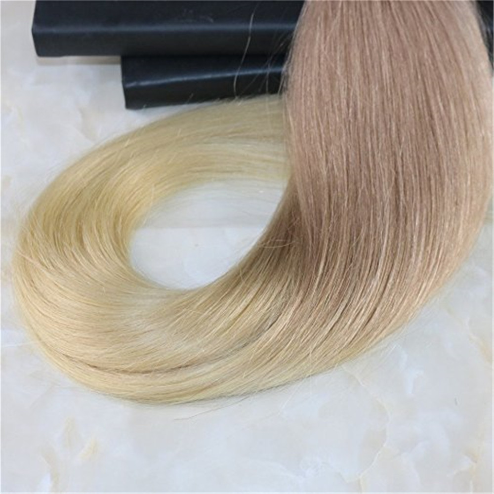 Glue in Colored Extensions Full Head Two Tone Ombre Hair Extensions Dip Dye Hair Color #18 Dark Ash Blonde to #613 20Pcs 50G