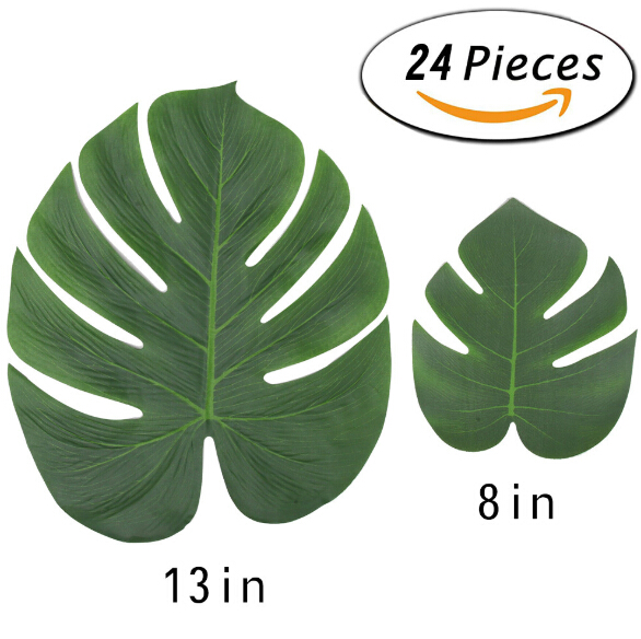 Artificial Tropical Palm Leaves Petal Silk Flower Decoration Set for Hawaii Luau Party Decorations Beach Theme Wedding Table Home garden
