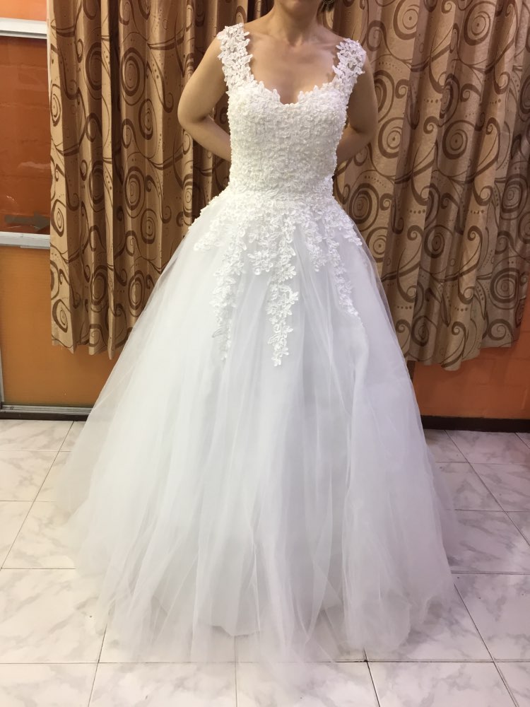 Vintage Ball Gowns Spaghetti Straps White Ivory Tulle Wedding Dresses with Pearls Bridal Dress Marriage Lace Up Empire Custom