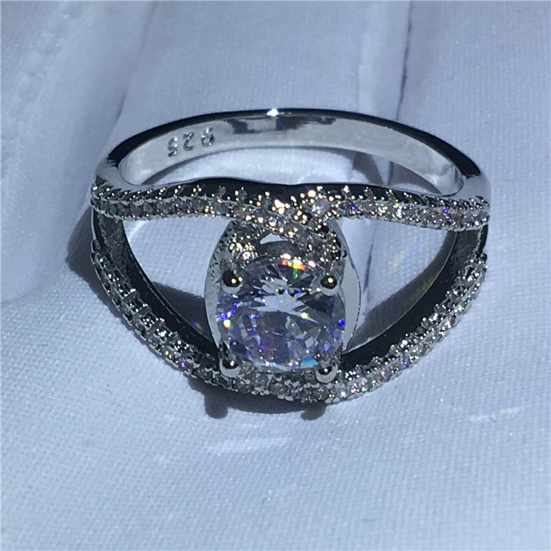 Handmade Infinity ring Silver color Micro Pave 5A Cz Stone Engagement wedding band ring for women Bridal Fashion Jewelry