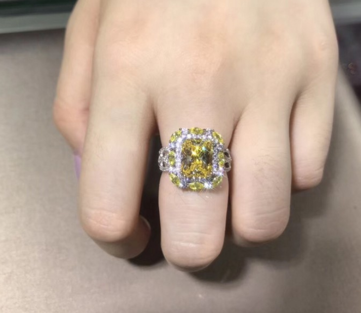 Cool Stunning Luxury Jewelry 925 Sterling Silver Drop Shipping Princess Cut Promise MultiColor New Women Wedding Band Ring For Lover Gift