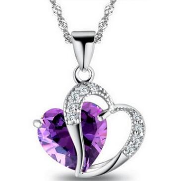 Top Heart Crystal Necklace Amethyst Pendant Necklace Fashion Class Women Girls Lady elements Jewelry Heart Necklace 925 Silver Necklaces
Top Heart Crystal Necklace Amethyst Pendant Necklace Fashion Class Women Girls Lady elements Jewelry Heart Necklace 925 Silver Necklaces