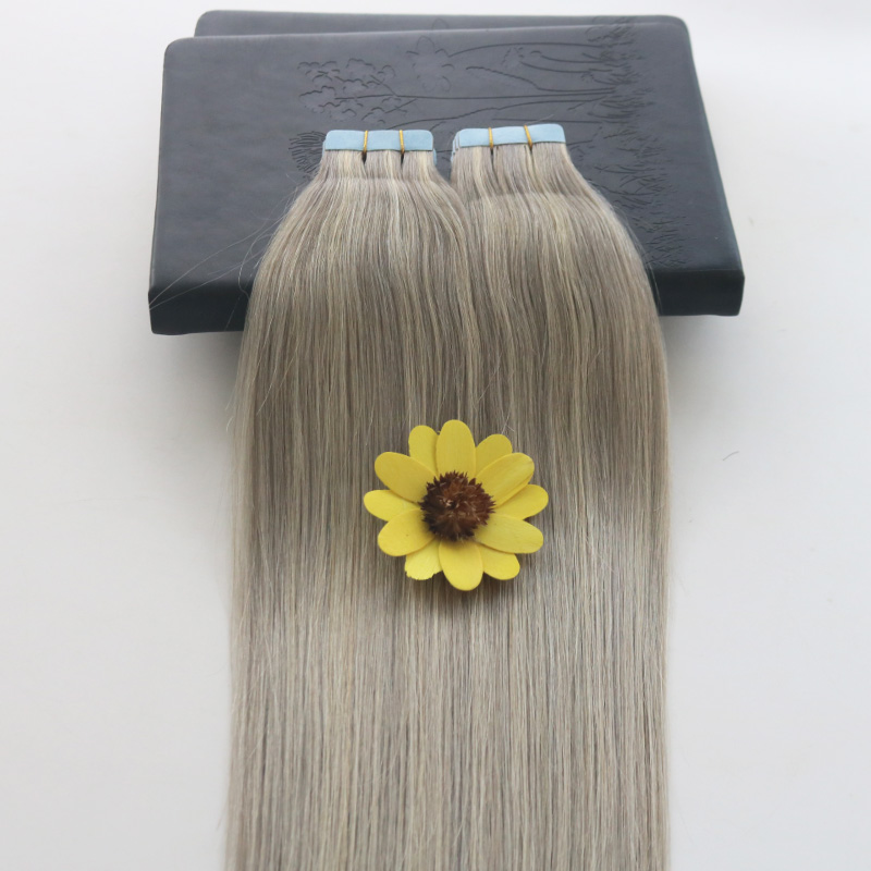 Tape in human hair extensions 40pcs Pgrey/613 Piano color Blonde Brazilian Hair Skin Weft Tape Hair Extensions 100g double drawn tape in
