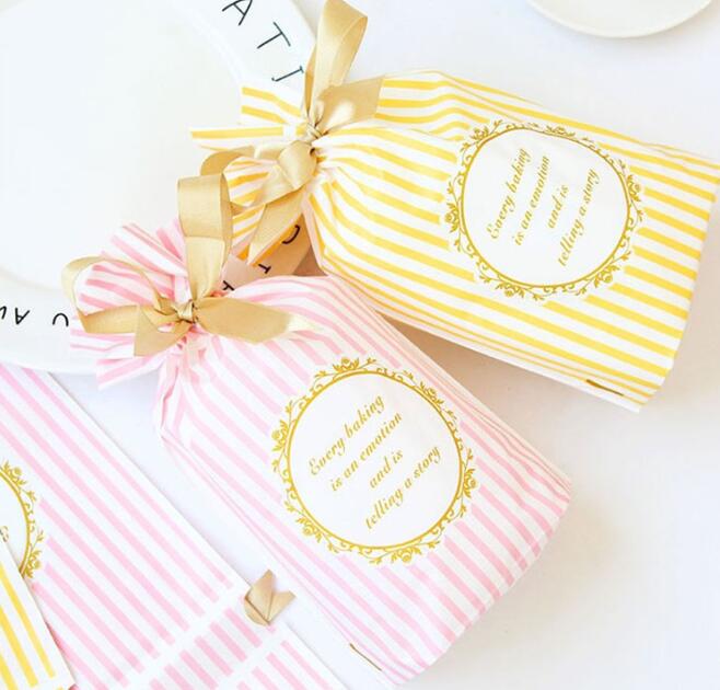 Plastic Drawstring Gift Bags Sacks Wedding Birthday Party Favors Drawstring Gift Bags Baby Shower Supplies with Ribbon