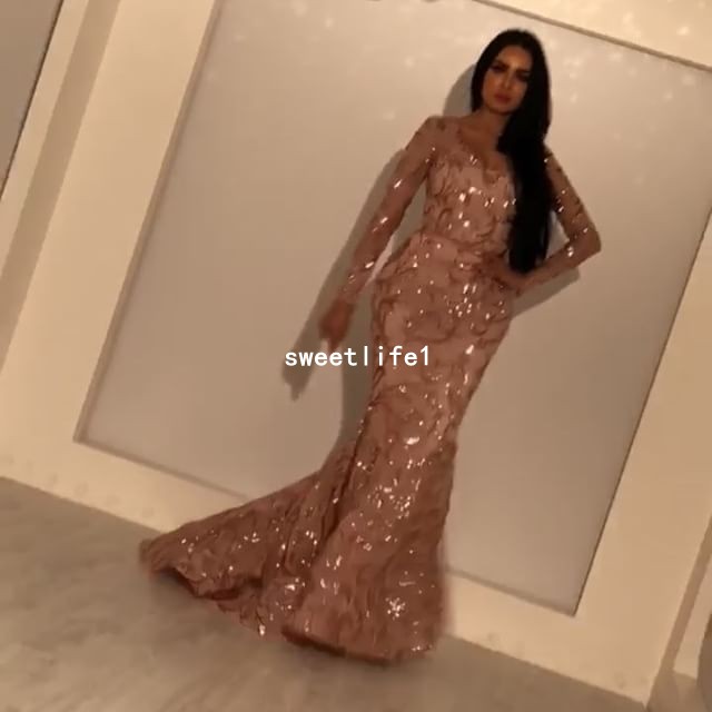 Yousef_Aljasmi 2019 Jewel Neck Evening Dresses Long Sleeve Shining Rose Gold Sequins Mermaid Formal Occasion Prom Dresses Custom Made, Coral
Yousef_Aljasmi 2019 Jewel Neck Evening Dresses Long Sleeve Shining Rose Gold Sequins Mermaid Formal Occasion Prom Dresses Custom Made, Coral