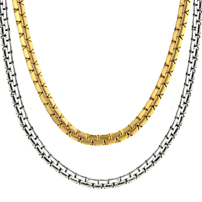 Flat Box Chain Necklaces Men Stainless Steel Gold Cool Link Chain Necklace Hippie Men Hip Hop Jewelry Party Valentines Day Gift
Flat Box Chain Necklaces Men Stainless Steel Gold Cool Link Chain Necklace Hippie Men Hip Hop Jewelry Party Valentines Day Gift