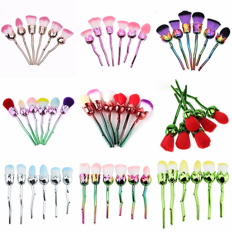 New 6pcs Rose Makeup Brushes Set Multicolored Rose Flower Shape Make Up Foundation Cosmetic Powder Brushes
New 6pcs Rose Makeup Brushes Set Multicolored Rose Flower Shape Make Up Foundation Cosmetic Powder Brushes