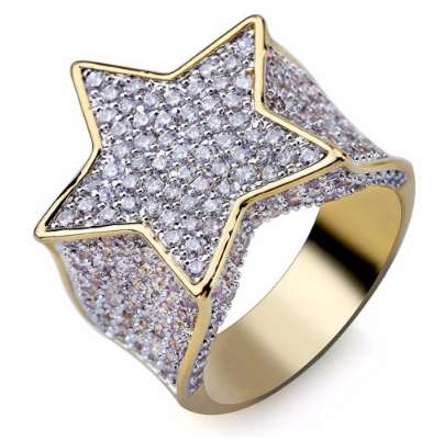 Copper mirco pave CZ stone Hip Hop Star Gold Color Ring All Iced Out CZ Stone Rings DR001
Copper mirco pave CZ stone Hip Hop Star Gold Color Ring All Iced Out CZ Stone Rings DR001