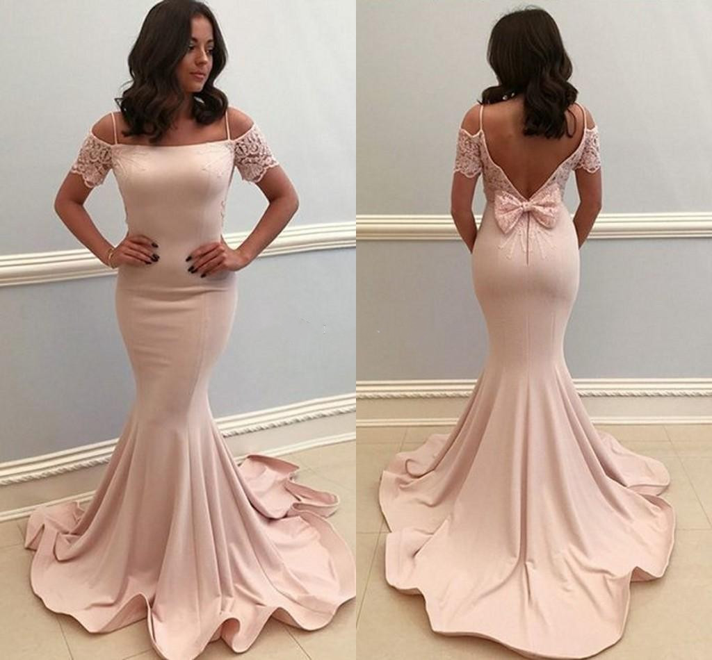 Elegant Mermaid Evening Dresses Spaghetti Lace Bow Backless Prom Party Dress Simple Satin Formal Evening Gowns, Chocolate
Elegant Mermaid Evening Dresses Spaghetti Lace Bow Backless Prom Party Dress Simple Satin Formal Evening Gowns, Chocolate