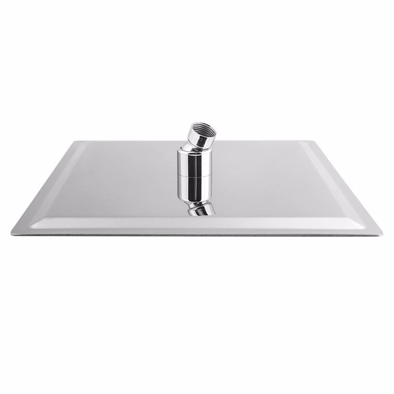 2mm Thin 12 Inch Square Rotatable Bathroom Rainfall Showerhead Super Pressurized Square Top Spray Shower Head Chrome Finish9186060