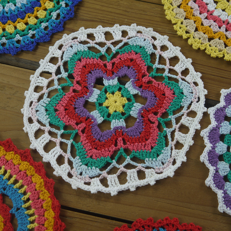 12 Hand Dyed Craft Doilies, Crochet Mandalas for Decorating and Crafts, Shabby Decor, Wedding Doilies, Doilies for Decor, Crafts, and Dream