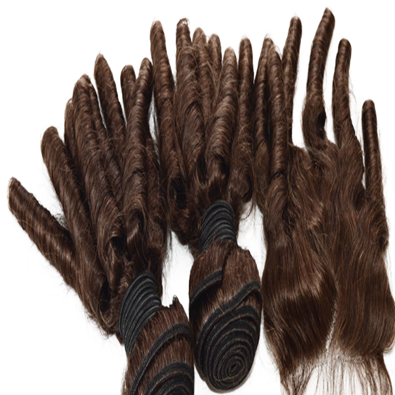 Pure Color #6 9A Hot Sale Products For Women 2Pcs Wefts With 1Pcs Lace Closure Virgin Hair Double Drawn Hair Wefts Extensions