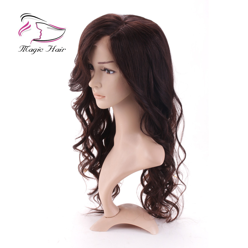 Evermagic full lace human hair wigs lace front wigs for women body wave beautiful hairstyle side part left pre-plucked hairline