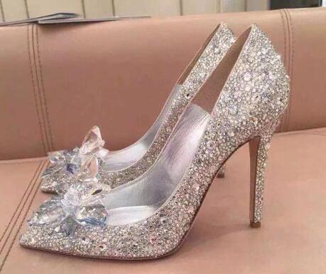 Top Grade Cinderella Crystal Shoes Bridal Rhinestone Wedding Shoes With Flower Genuine Leather Big Small Size 35 To 40, Silver
Top Grade Cinderella Crystal Shoes Bridal Rhinestone Wedding Shoes With Flower Genuine Leather Big Small Size 35 To 40, Silver