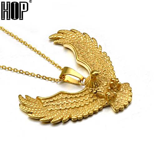 HIP Punk Biker Gold Color Titanium Stainless Steel Animal Eagle Hawk Wing Pendants Necklace for Men Jewelry
HIP Punk Biker Gold Color Titanium Stainless Steel Animal Eagle Hawk Wing Pendants Necklace for Men Jewelry