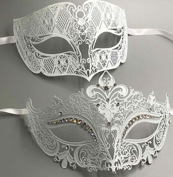 Metal Filigree Rhie Venetian Masquerade Couple Pair Ball Event Wedding Party Mask Lot Costume MEN WOMEN
