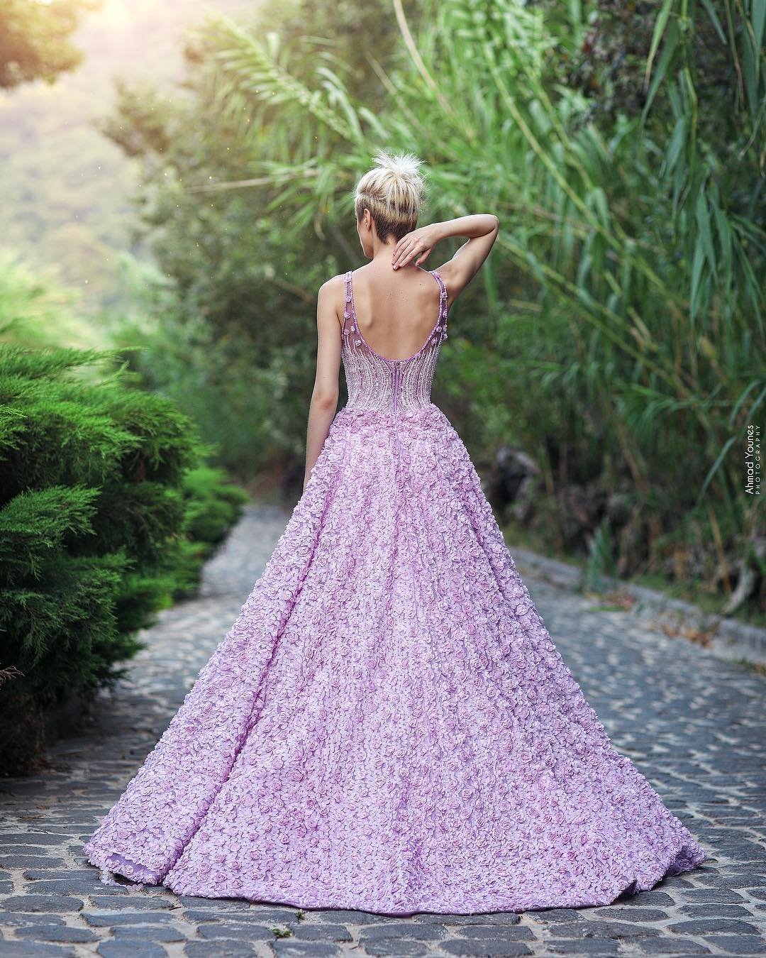 Gorgeou Ackle Lace Prom Dree V Neck Eaded Evening Gown Sweep Train Appliqued Vetido De Fieta Tulle Sequined Formal Dre